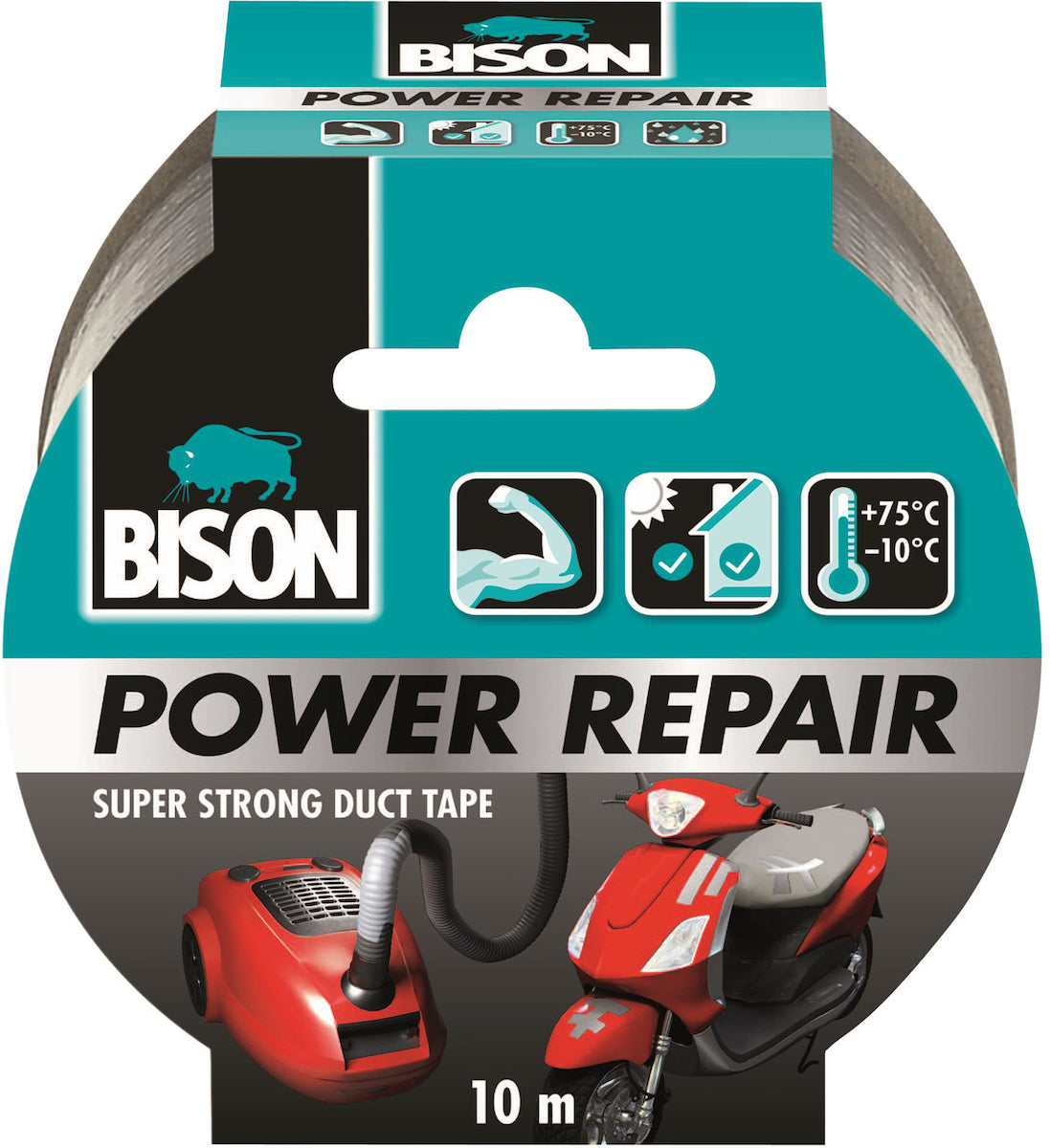 Bison Power Repair Duct Tape Υφασμάτινη Ταινία 50mm 10m Γκρι