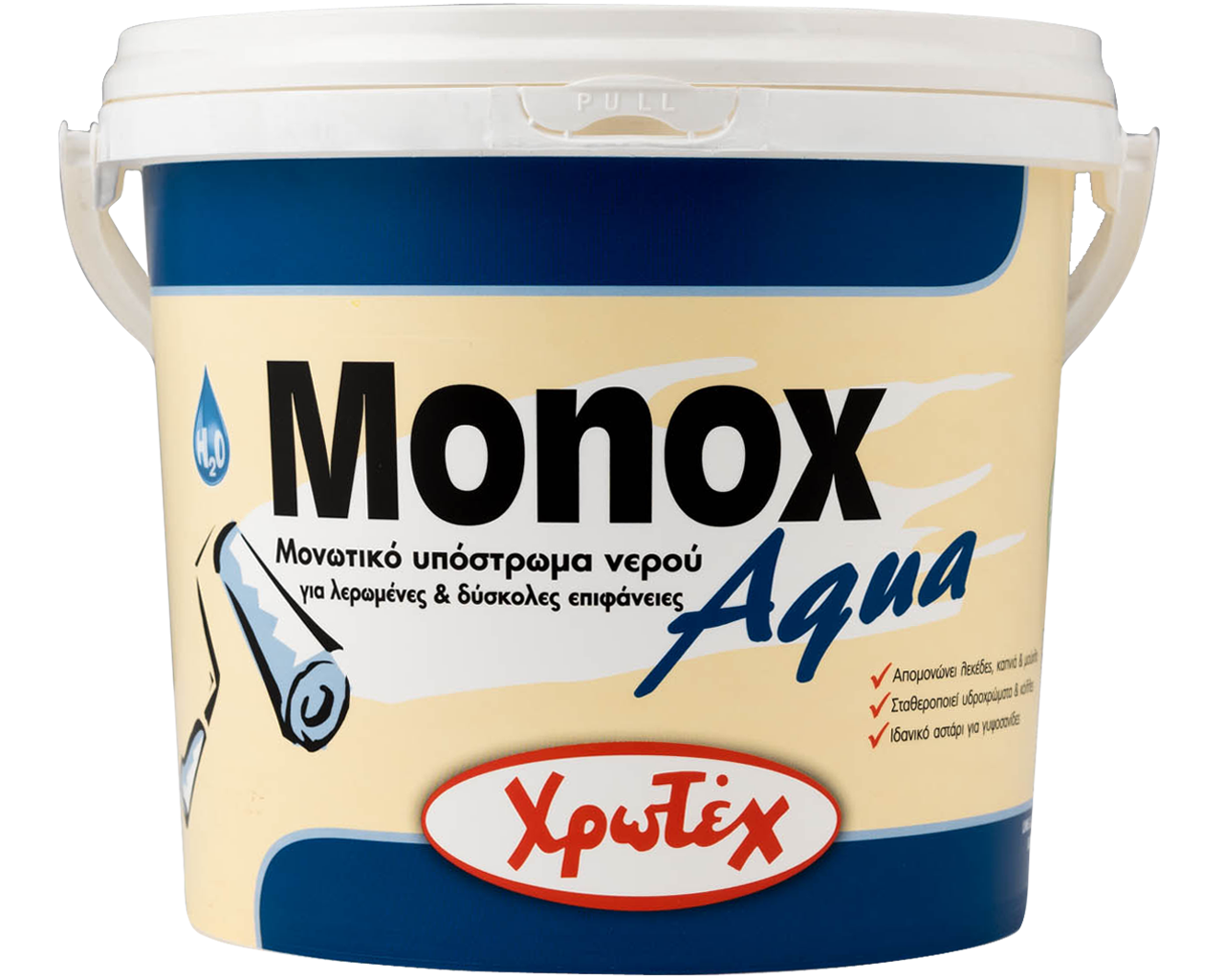 Χρωτέχ Monox Aqua Μονωτικό Υπόστρωμα Νερού για Λερωμένες και Δύσκολες Εσωτερικές & Εξωτερικές Επιφάνειες Λευκό ΜΑΤ