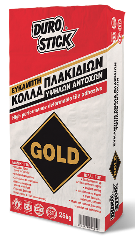 Durostick Gold Εύκαμπτη Κόλλα Πλακιδίων Λευκή C2TE S1