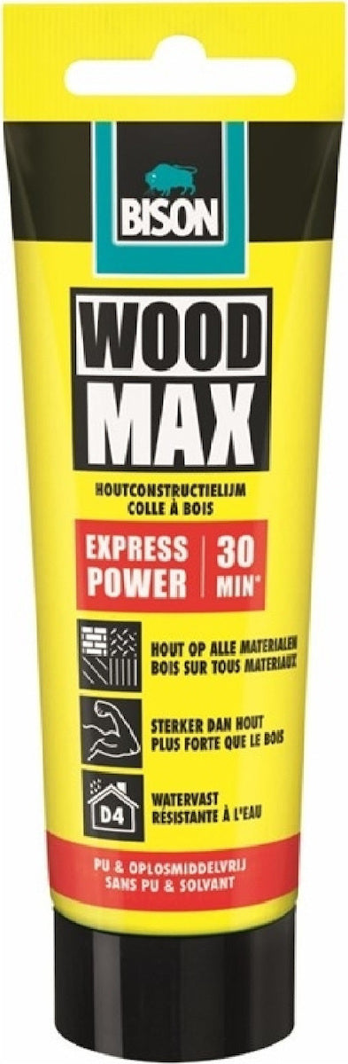 Bison Wood Max Express Power Ξυλόκολλα D4 Πολυμερή χωρίς Διαλύτες Μπεζ 100gr
