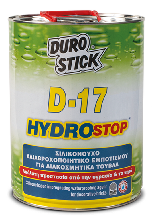 Durostick Hydrostop D-17 Σιλικονούχο Αιαβροχοποιητικό Εμποτισμού Διακοσμητικών Τούβλων Διάφανο Διάφανο 4lt