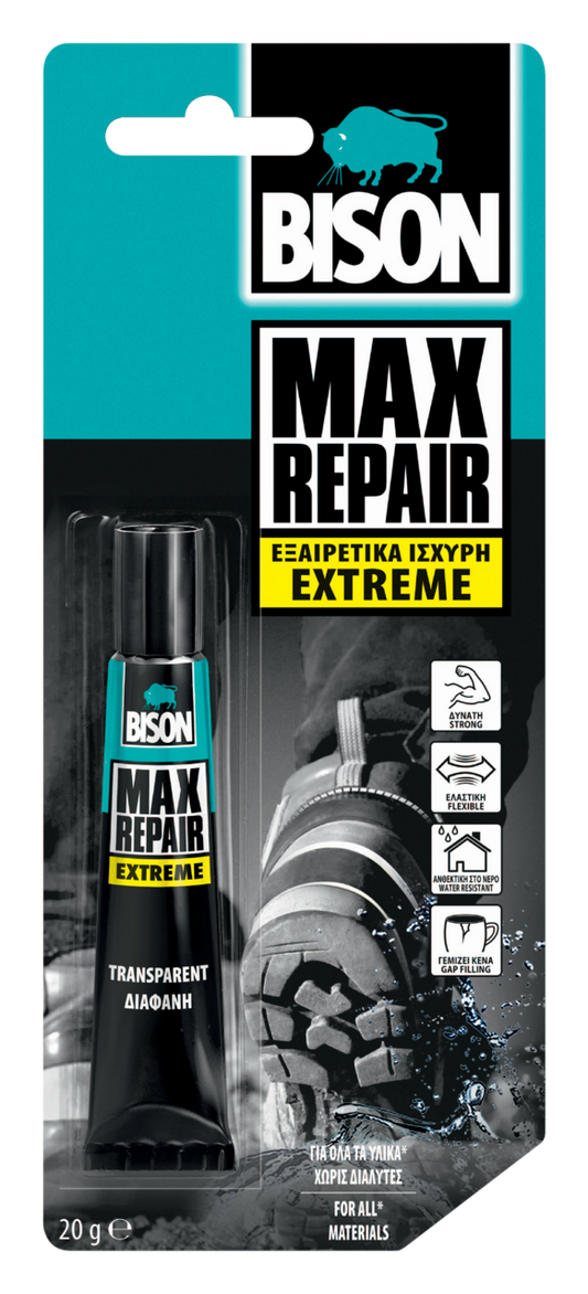 Bison Max Repair Πανίσχυρη Ελαστική Κόλλα Διάφανη Σωληνάριο 20gr