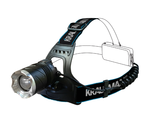 Krausmann LT40140 Φακός Αλουμινίου LED Κεφαλής 300lm Επαναφορτιζόμενος με Αντάπτορα 12V-220V
