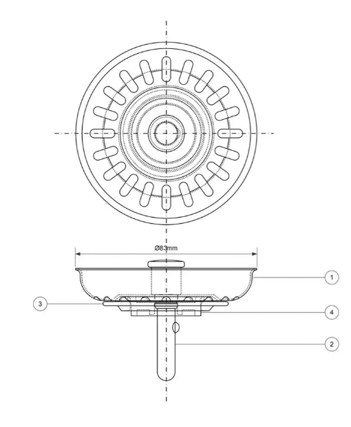 Τάπα Βαλβίδας Γίγας με Πείρο Inox Φ83