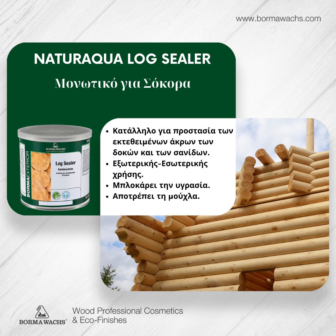 Borma Wachs 0310 Log Sealer Θιξοτροπικό Μονωτικό Υψηλών Στερεών Νερού Άχρωμο ΜΑΤ 750ml