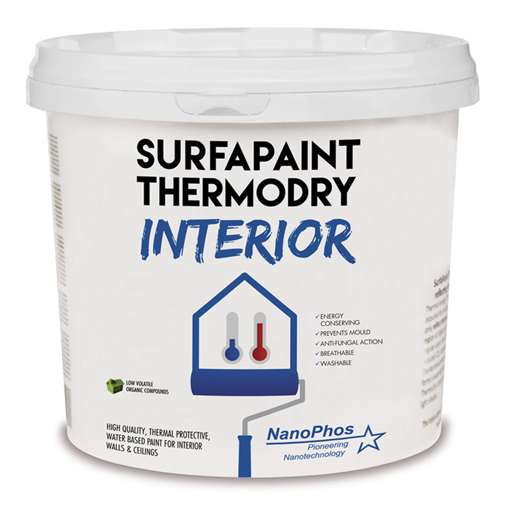 Nanophos Surfapaint Thermodry Interior Θερμοπροστατευτικό Ακρυλικό Χρώμα Εσωτερικής Χρήσης Λευκό