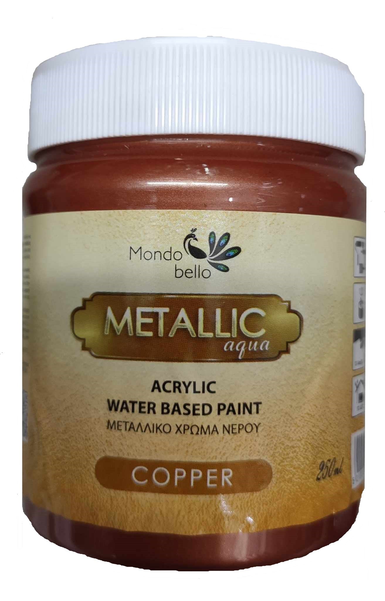 Mondo Bello Metallic Aqua Μεταλλικό Χρώμα Νερού 250ml