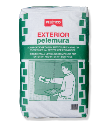 Peletico Pelamura Exterior Χονδρόκοκκη Σκόνη Σπατουλαρίσματος 25kg