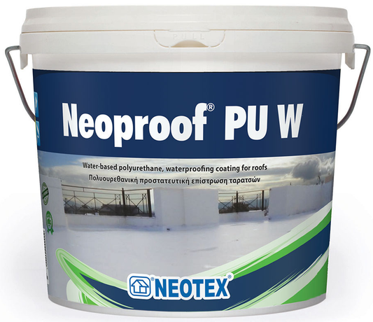 Neotex Neoproof PU W Στεγανωτιό Ταρατσών Πολυουρεθάνης Νερού Λευκό