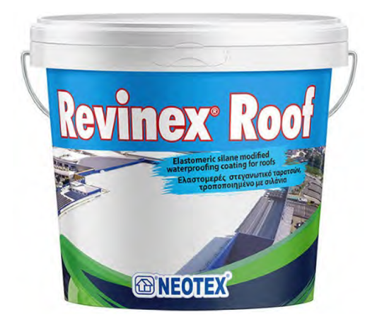 Neotex Revinex Roof Λευκό Ελαστομερές Στεγανωτικό Ταρατσών Τροποποιημένο με Σιλάνια Λευκό