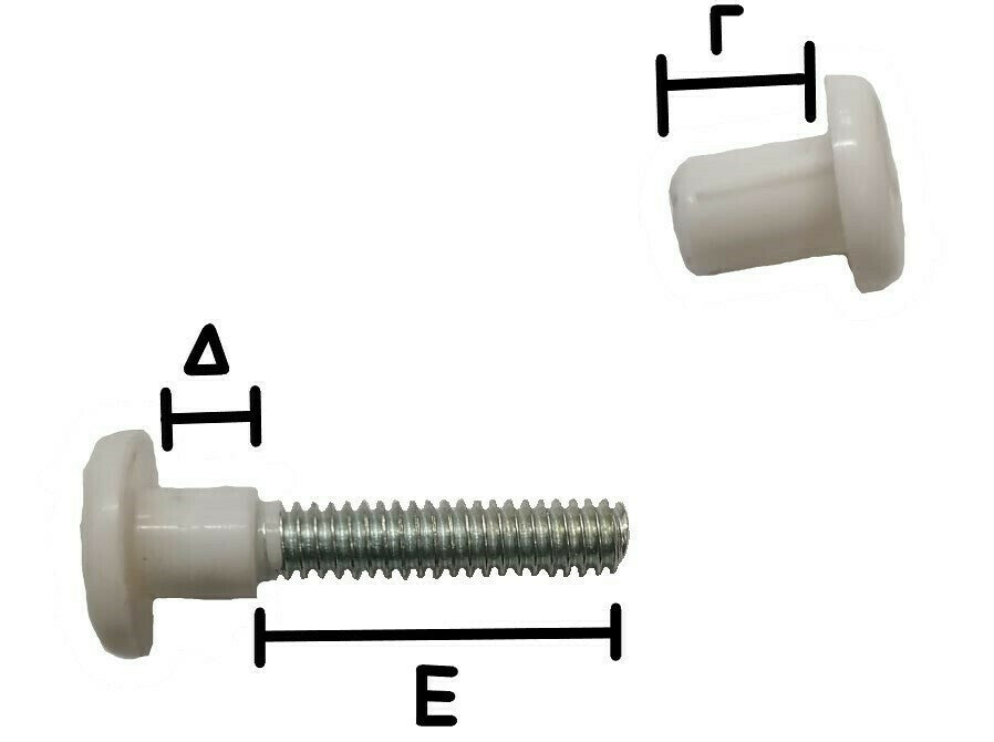 Βίδα Ένωσης Επίπλων Με Πλαστικό Κάλυμμα 1/4"(Φ6) Πώμα Θηλυκό 12mm (4 τμχ)