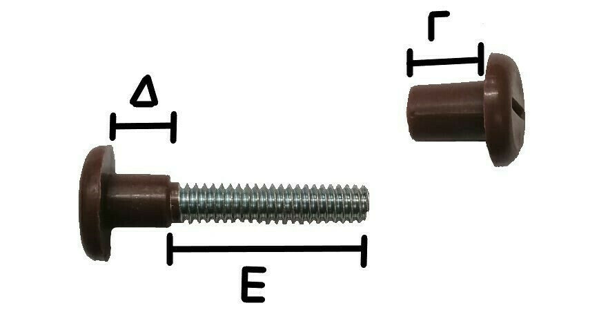 Βίδα Ένωσης Επίπλων Με Πλαστικό Κάλυμμα 1/4"(Φ6) Πώμα Θηλυκό 12mm (4 τμχ)