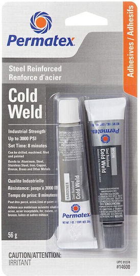 Permatex Cold Weld Εποξική Κόλλα Μετάλλων 5 Λεπτών 2*28gr