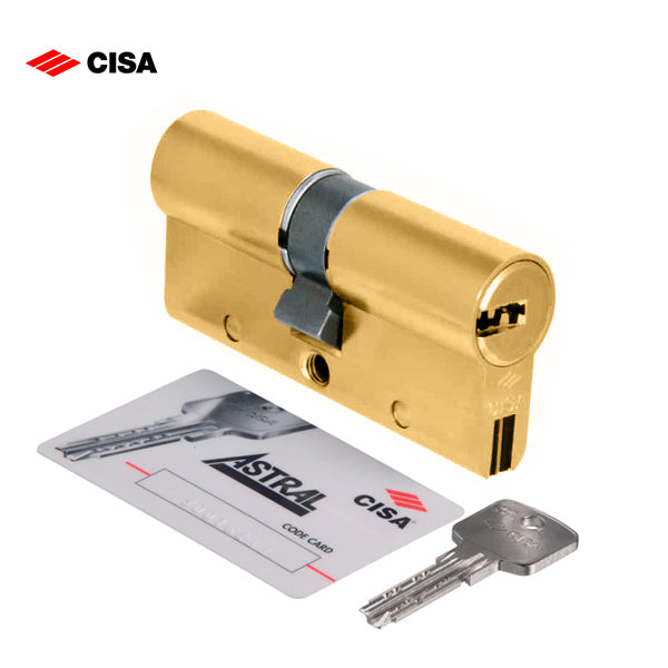 Cisa Astral-S Κύλινδρος Υπερασφαλείας Άθραυστος με Ατσάλι 5 Κλειδιά Χρυσός 60(28-32)mm