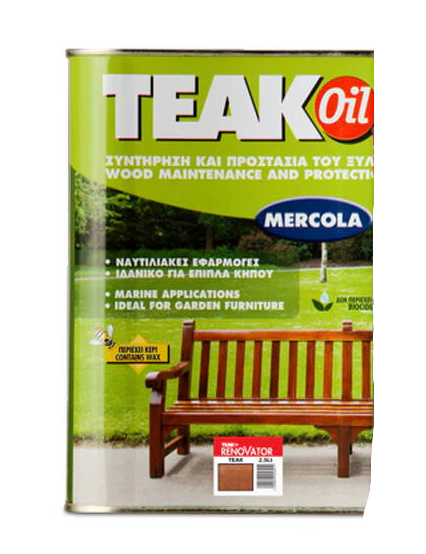 Mercola Teak Oil Προστατευτικό και συντηρητικό λάδι για ξύλα Teak