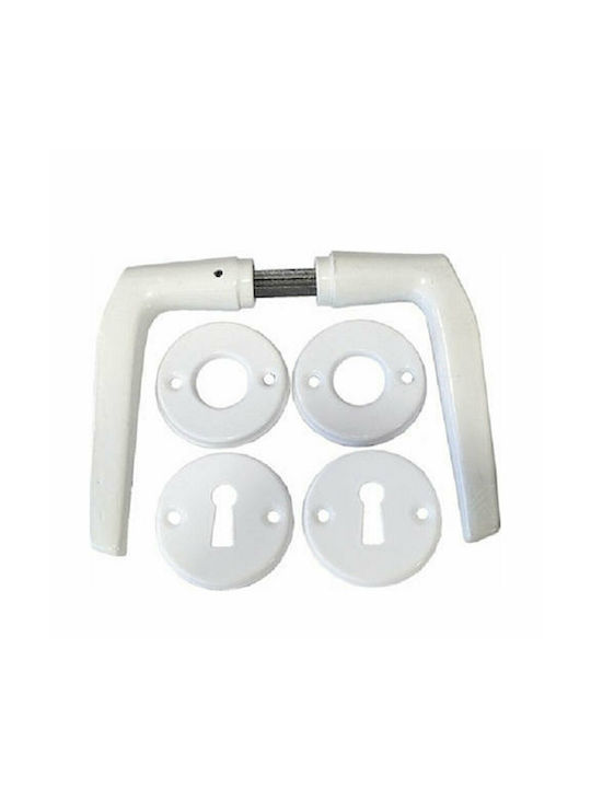 Πόμολο Μεσόπορτας με Ροζέτες Φ8 Ζεύγος (Με Καρφάκι)