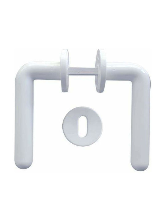 Πόμολο Ξύλινης Μεσόπορτας Πόρτας με Ροζέτα Πλαστικό (Ζεύγος)