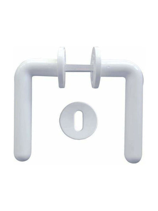 Πόμολο Ξύλινης Μεσόπορτας Πόρτας με Ροζέτα Πλαστικό (Ζεύγος)