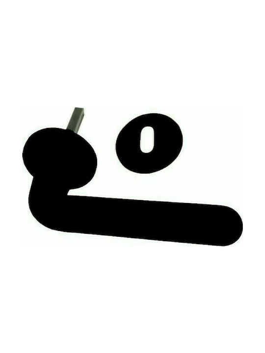 Πόμολο Ξύλινης Μεσόπορτας Πόρτας με Ροζέτα Πλαστικό (Ζεύγος)