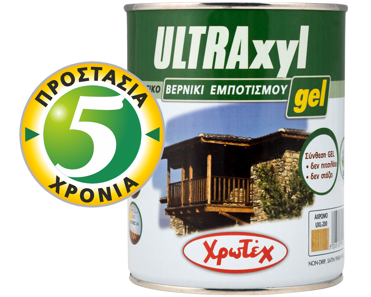 Χρωτέχ Ultraxyl Gel Προστατευτικό Βερνίκι Εμποτισμού Διάφανο 750ml