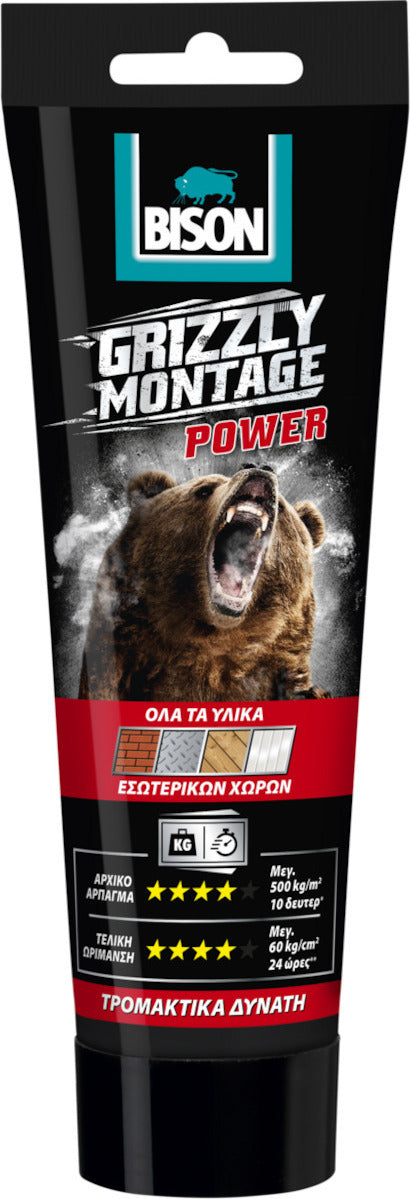 Bison Grizzly Power Μονταζόκολλα Λευκή 250gr
