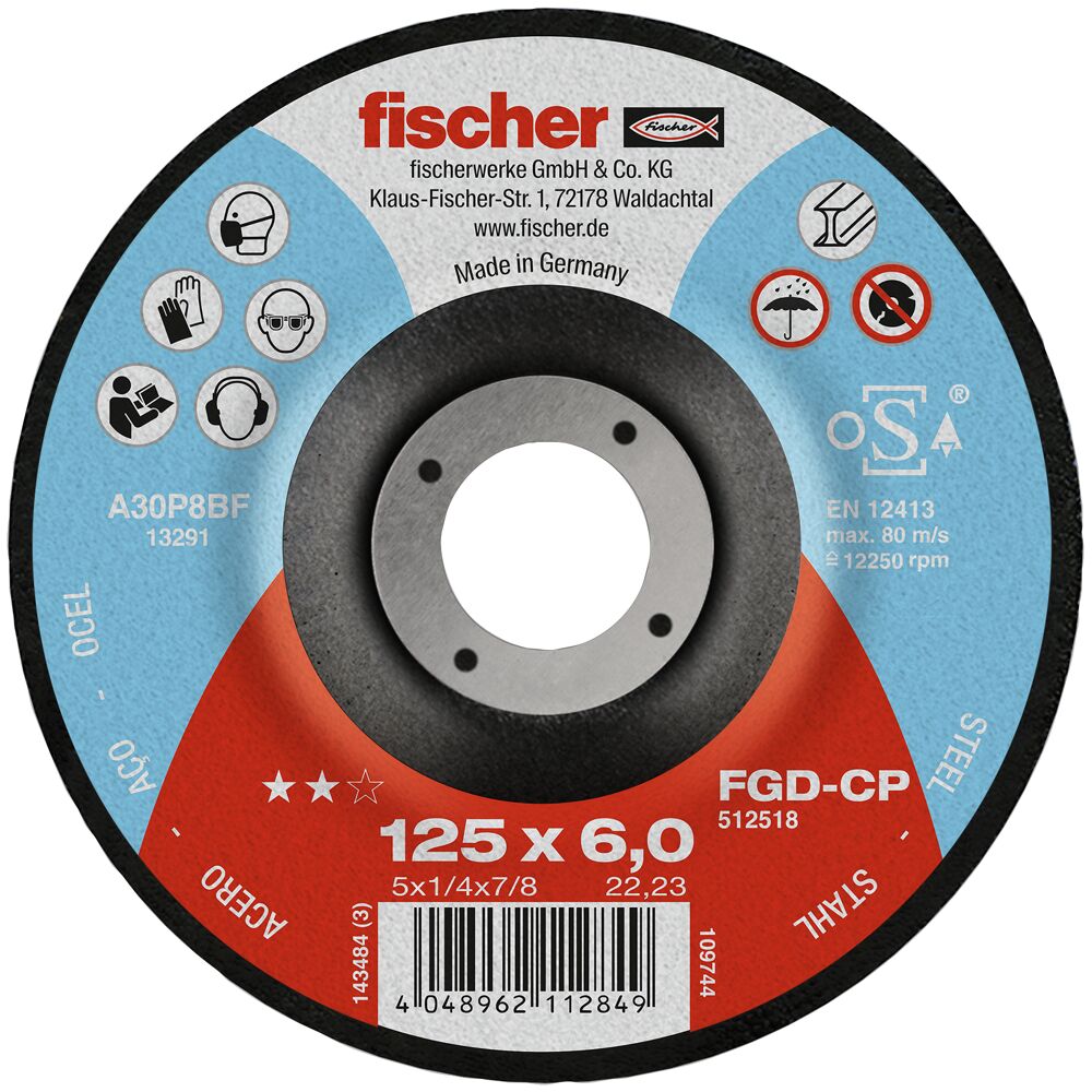 Fischer FCD Δίσκος Λειάνσεως Μετάλλου με Κούρμπα 6mm
