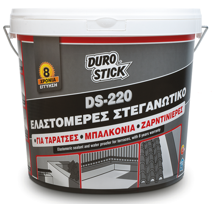 Durostick DS-220 Ελαστομερές Στεγανωτικό Ταρατσών 8 Χρόνων (Καουτσούκ) Λευκό 15kg