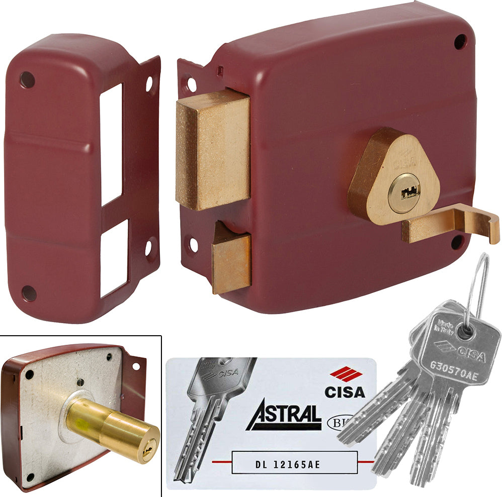 Cisa Locking Line Κλειδαριά Κουτιαστή Χωρίς Αντίκρυσμα με Κύλινδρο 3 Κλειδιά