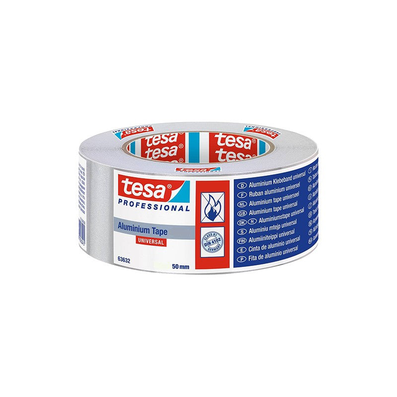 Tesa 63652 Αλουμινοταινία Ασημί -40oC εώς +160oC 10m 50mm
