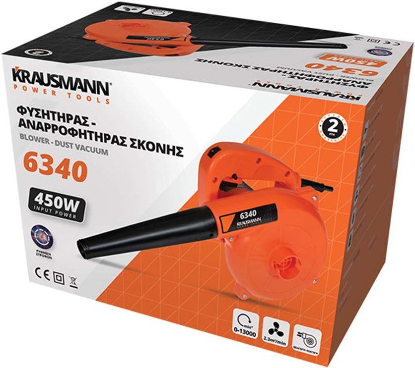 Krausmann 6340 Φυσητήρας Αναρροφητήρας Ρεύματος 450W