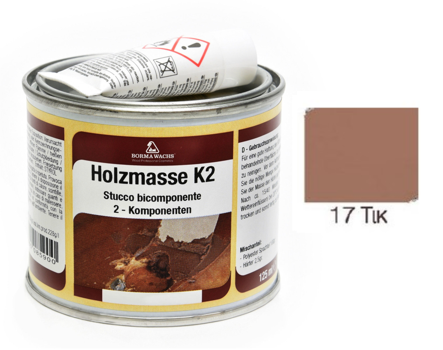 Borma Wachs Holzmasse K2 Πολυεστερικός Ξύλοστοκος με Πριονίδι 2 Συστατικών
