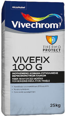 Vivechrom Vivefix 100 G Ινοπλισμένο Κονιάμα Συγκόλλησης Θερμομονωτικών Πλακών Γκρι 25kg