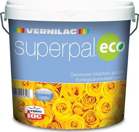 Vernilac Superpal Eco Κυρυφαίας Ποιότητας Οικολογικό Πλαστικό Χρώμα Λευκό 3lt