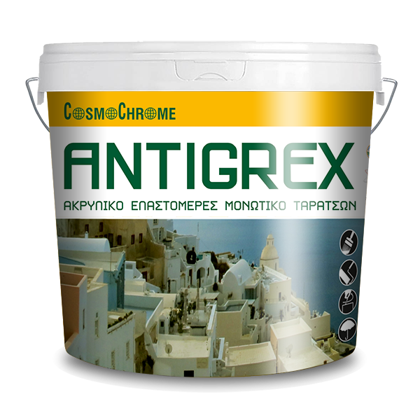 Cosmochrome Antigrex Ακρυλικό Ελαστομερές Μονωτικό Ταρατσών Λευκό 10lt