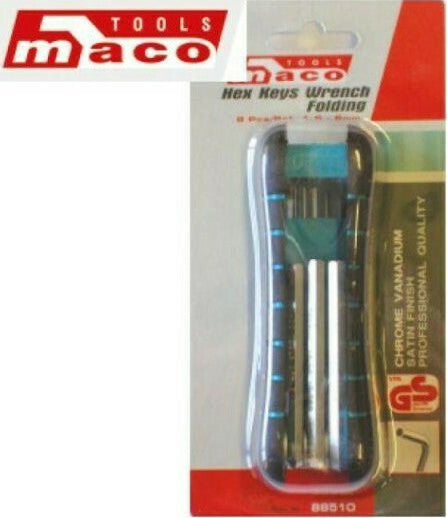 Maco 88510 Κλειδιά Άλλεν Σουγιάς 1.5-2-2.5-3-4-5-5.5-6mm (8 τμχ)