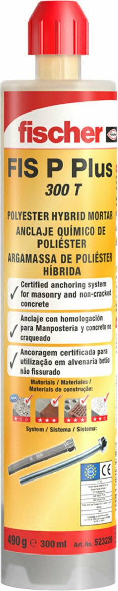Fischer 537551 Χημικό Αγκύριο FIS P PLUS 300ml (Περιλαμβάνει 2 Μύτες)