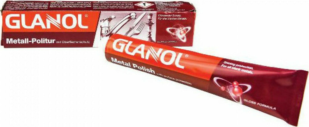 Glanol Metal Polish Αλοιφή Γυαλίσματος για όλα τα είδη Μετάλλων Σωληνάριο 100ml