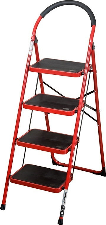 Krausmann Σκαλοσκαμπό με Αντιολισθητικά Σκαλιά Max 150kg Κόκκινο