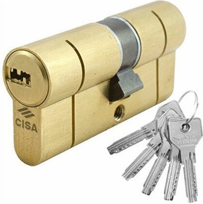 Cisa OE300-08-000-RA-C5 Asix Κύλινδρος Ασφαλείας με Εγκωπές 5 Κλειδιά 60(28-32)mm Χρυσός