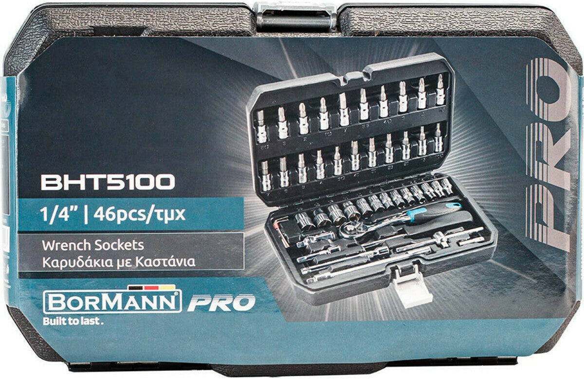 Bormann Pro BHT5100 Σετ Καρυδάκια με Προέκταση & Καστάνια 1/4" 46τμχ