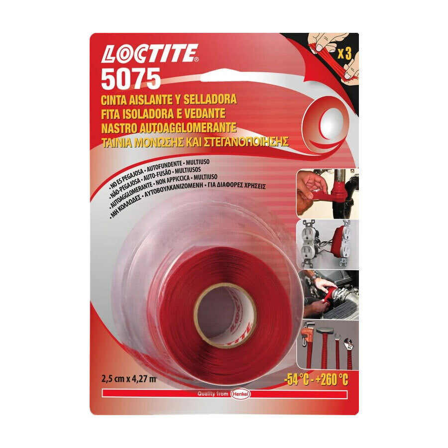 Henkel Loctite SI 5075 Αυτοβουλκανιζόμενη Ταινία Κόκκινη 2,5cm 4,27m