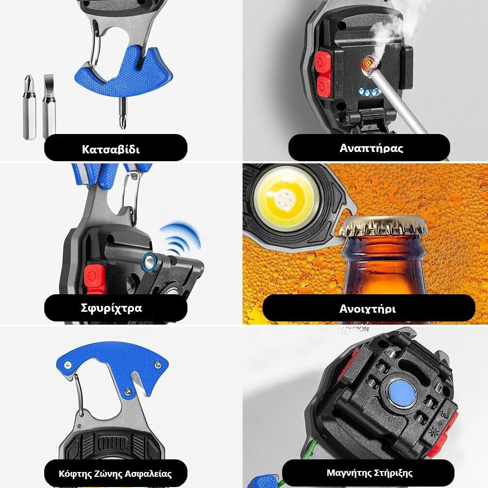 W5147 Φακός Μπρελόκ LED με Μέγιστη Φωτεινότητα 500lm Mini Flashlight