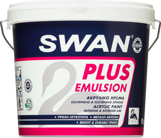 Swan Plus Emulsion Ακρυλικό Χρώμα Λευκό