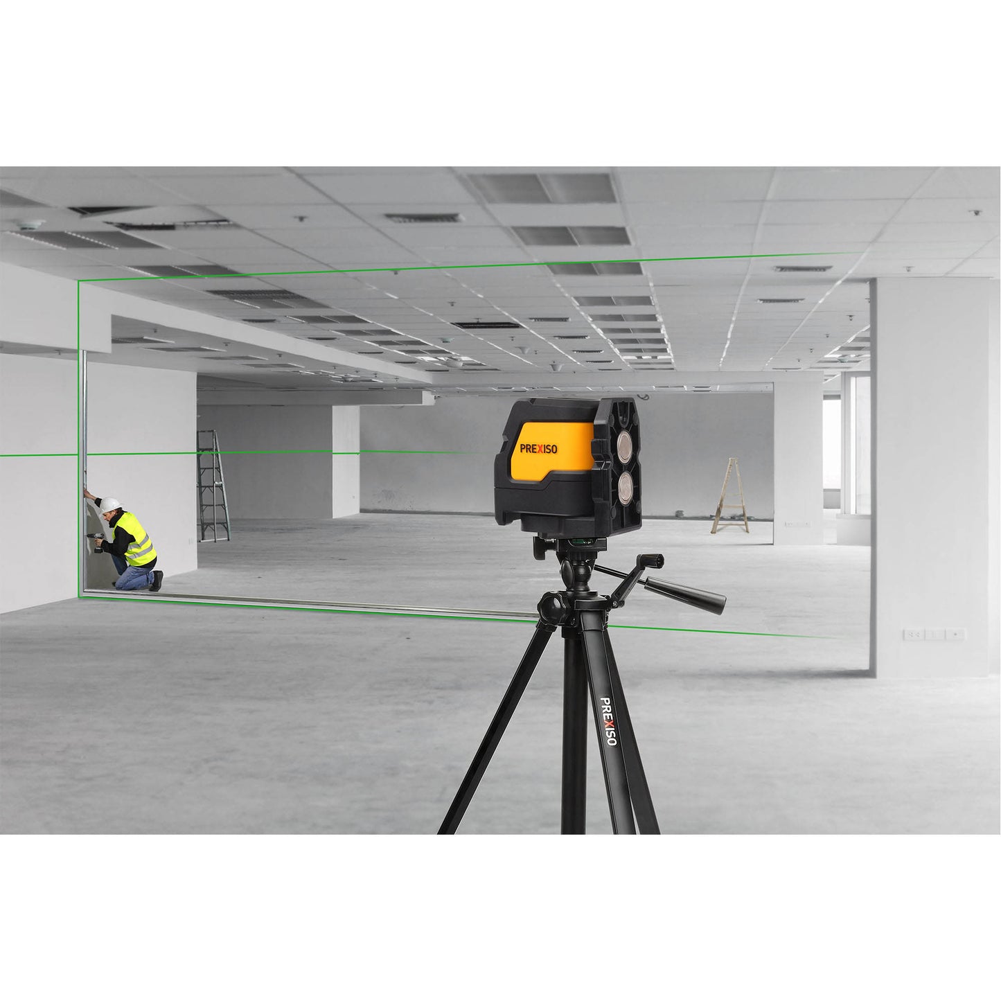 Prexiso PLC15DG Αλφάδι Λέιζερ Σταυρού Ανοικτής Γωνίας (Πράσινη Δέσμη) 30m