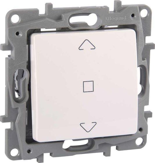 Legrand 767109 Salbei Διακόπτης Ρολού Λευκός Χωνευτός (Μαζί με Πλαίσιο 86x86x10mm)