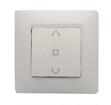 Legrand 767109 Salbei Διακόπτης Ρολού Λευκός Χωνευτός (Μαζί με Πλαίσιο 86x86x10mm)