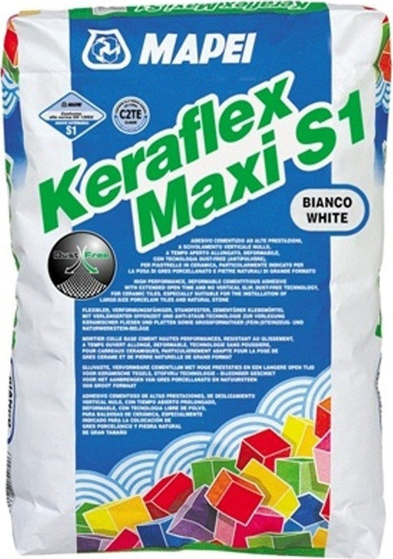 Mapei Keraflex Maxi C2TE S1 Κόλλα Πλακιδίων Λευκή 23kg