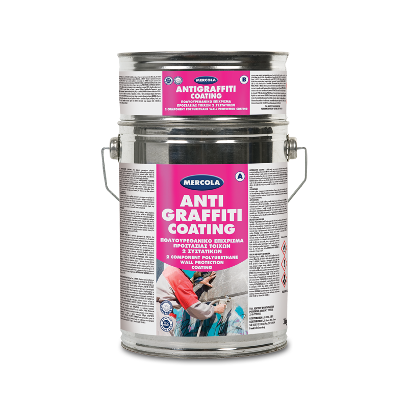 Mercola Antigraffiti Coating Πολυουρεθανικό Βερνίκι 2 Συστατικών Προστασίας από Graffiti ΜΑΤ 1lt