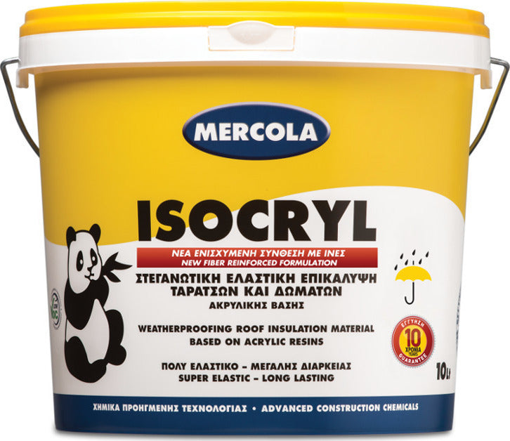Mercola Isocryl Στεγανωτικό Ταρατσών Ενισχυμένο με Ίνες Λευκό