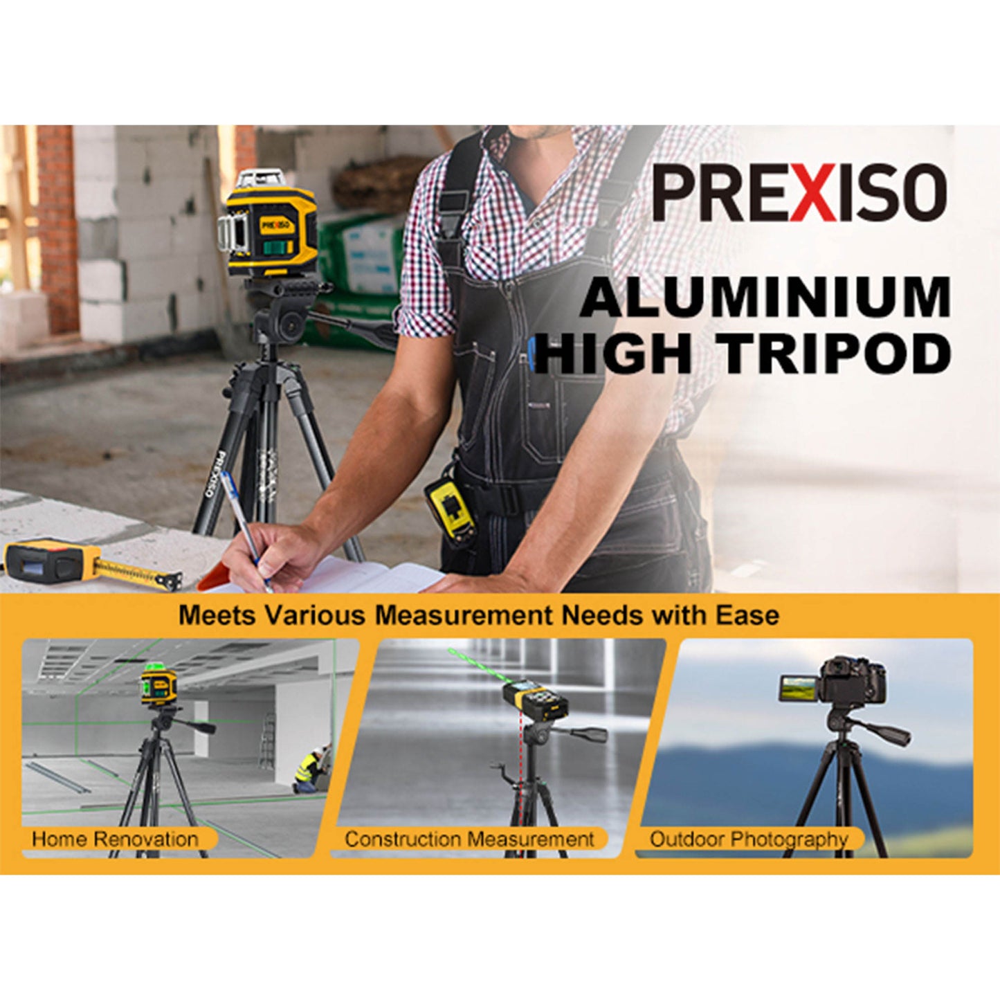 Prexiso PAT150 Τρίποδο Οργάνων Μέτρησης Ρυθμιζόμενο 0.55-1.55m